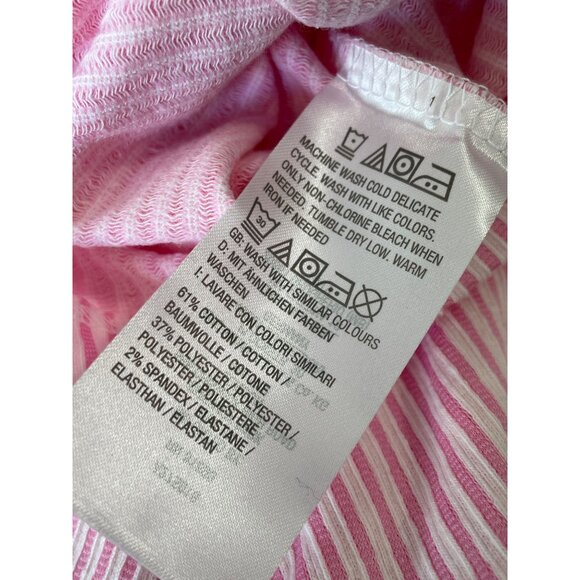 Isaac Mizrahi Live Pink White Textured Tshirt Dress Short Sleeve Womens Size XS - Picture 5 of 6